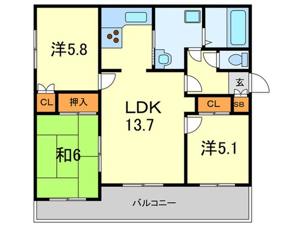 ヴァンヴェール甲風園の物件間取画像